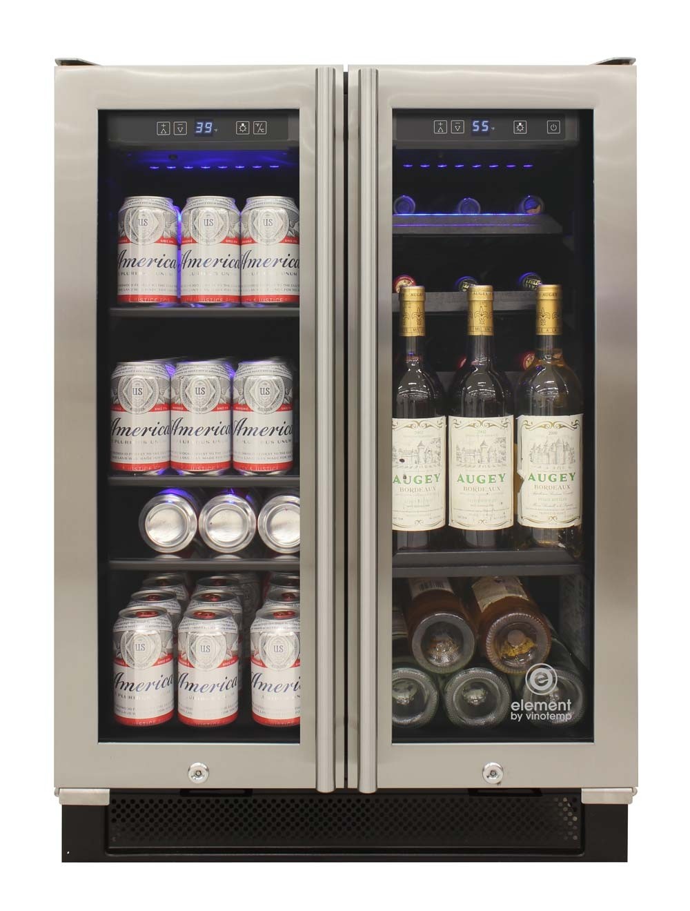 bienページ Vinotemp Dual Zone French Door Wine (21 bottle) & Beverage Cooler (55