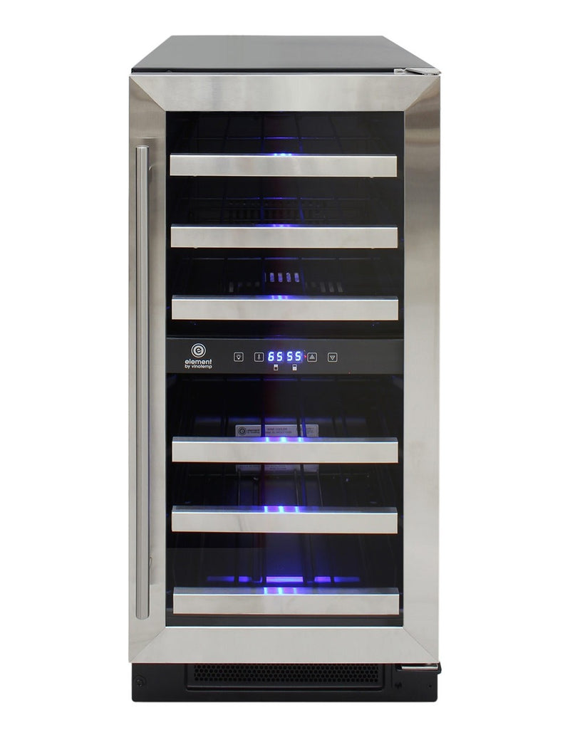 28-Bottle Dual-Zone Wine Cooler (Stainless) 8