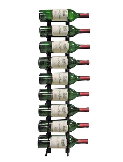 9 Bottle Modern Peg Wine Rack (Black) - 1