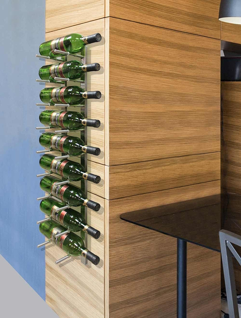 9 Bottle Modern Peg Wine Rack (Stainless) - 7