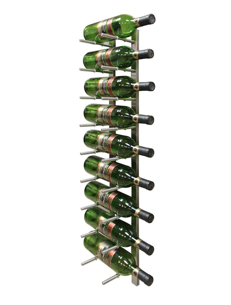 9 Bottle Modern Peg Wine Rack (Stainless) - 3