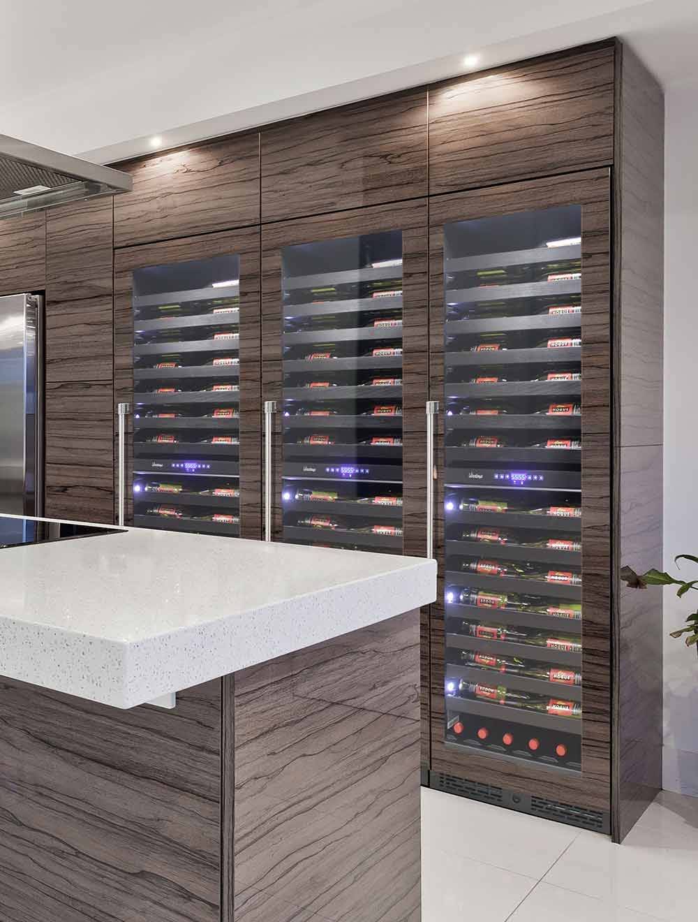 24 inch Metal Shelves Built-In Wine Fridge Cooler Beverage Fridge Clear Glass Door, 24 inch / 3 Year
