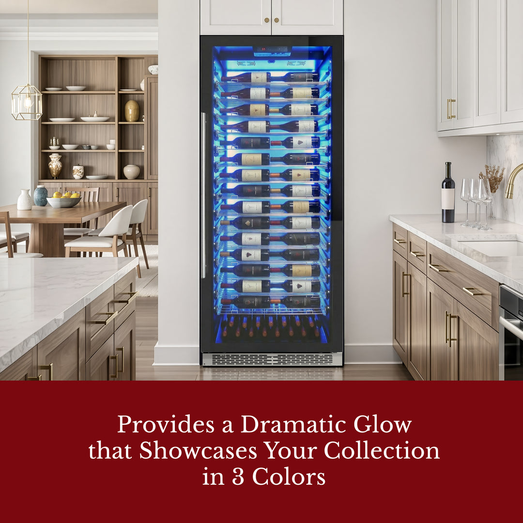 Vinotemp Backlit Series Commercial 300 Wine Cooler, Reversible Hinge,