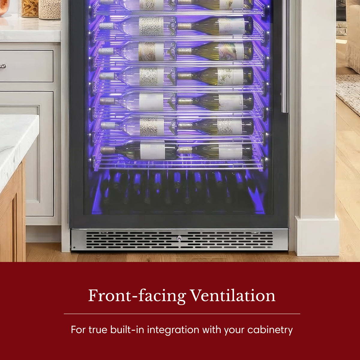 Vinotemp Backlit Series Commercial 300 Wine Cooler, Reversible Hinge, 188 Bottle Capacity, in Black