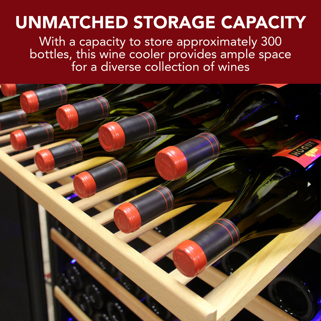 Vinotemp 300-Bottle Garage Wine Cooler with Dual Zone Cooling & Digita