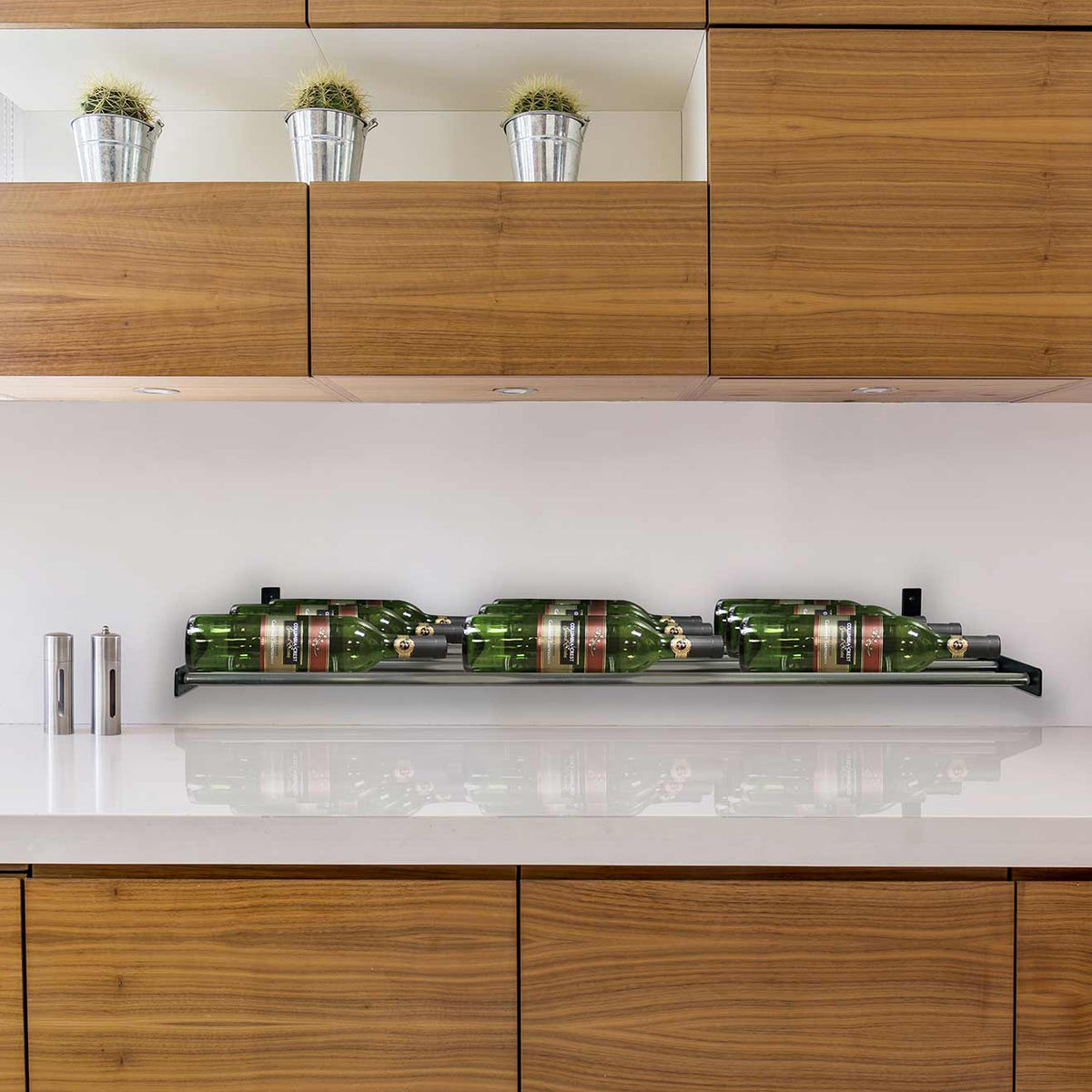 Vinotemp Epicureanist Wall-Mounted Horizontal Display Wine Rack, 3 Bottles Deep