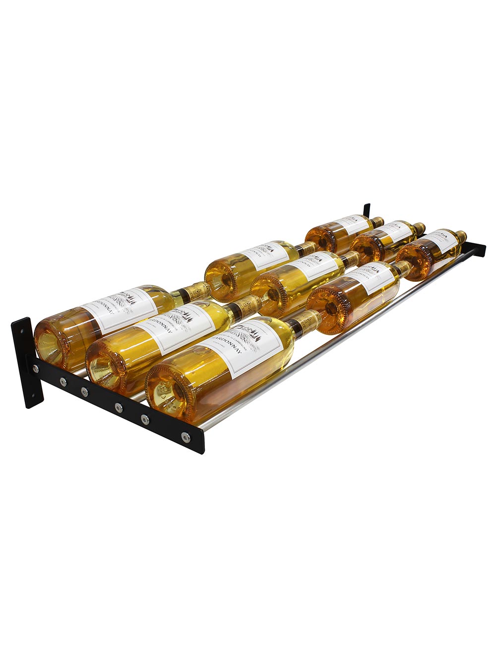 Vinotemp Epicureanist Wall-Mounted Horizontal Display Wine Rack, 3 Bottles Deep