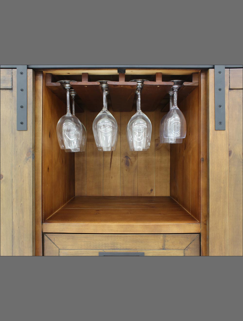 Vinotemp Rustic Wood Wine Cellar Credenza