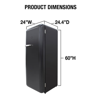 Brama by Vinotemp Retro Refrigerator, in Black