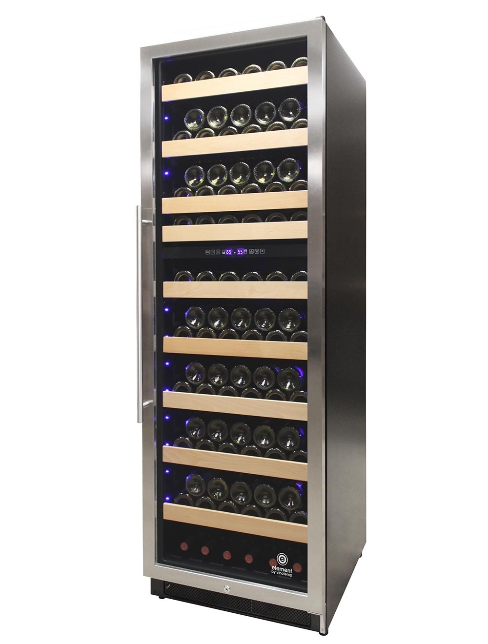 Connoisseur Series 168 Dual Zone Wine Cooler Front with Bottles 3