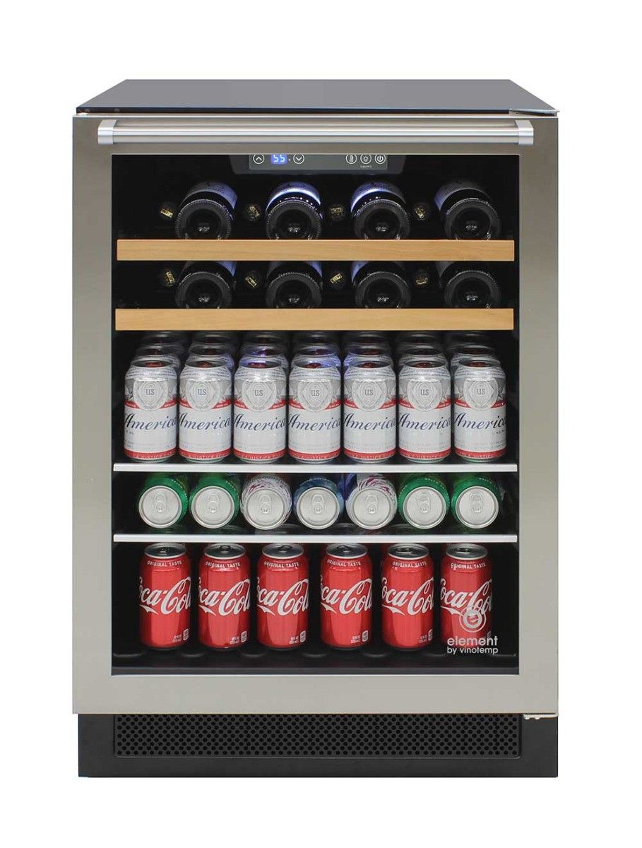 Vinotemp Single-Zone 24" Wine and Beverage Cooler, 16 Bottle and 106 Can Capacity