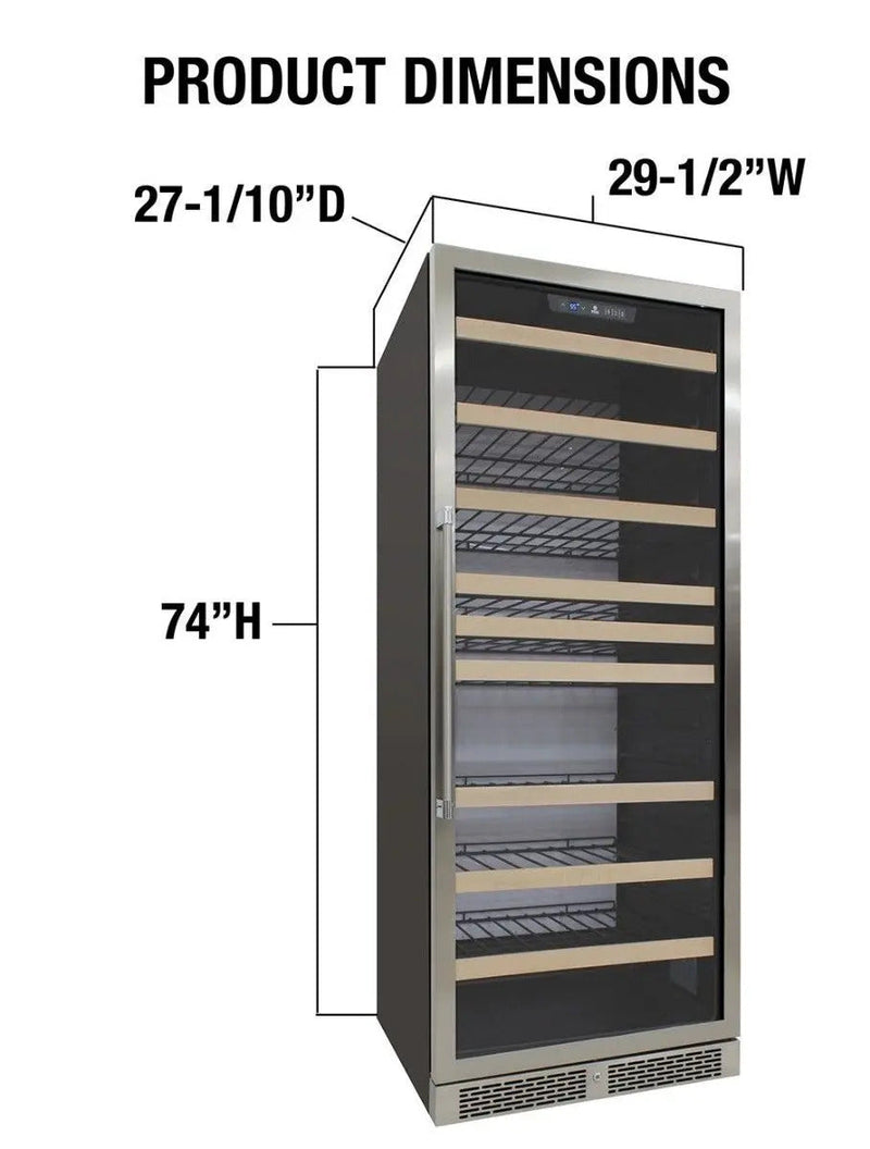 Vinotemp White Backlit Panel Single-Zone Wine Cooler, 173 Bottle Capacity