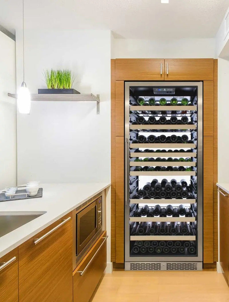 Vinotemp White Backlit Panel Single-Zone Wine Cooler, 173 Bottle Capacity