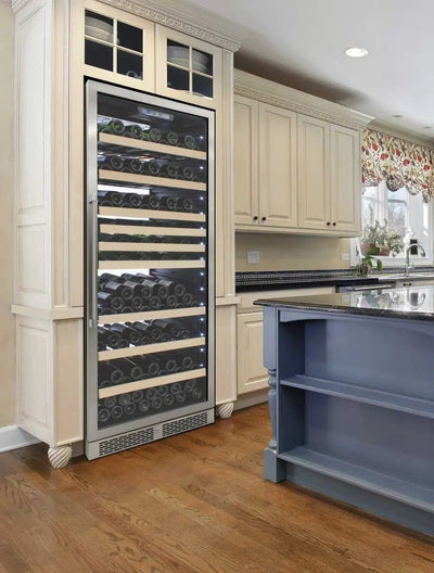 Vinotemp White Backlit Panel Single-Zone Wine Cooler, 173 Bottle Capacity