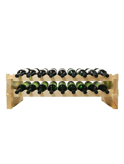 2 x 9 Bottle Modular Wine Rack (Natural) - 1