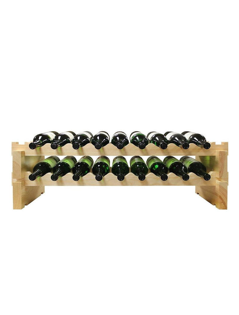 2 x 9 Bottle Modular Wine Rack (Natural) - 1