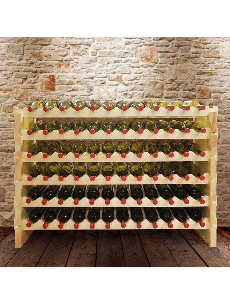 6 x 12 Bottle Modular Wine Rack (Natural) - 9