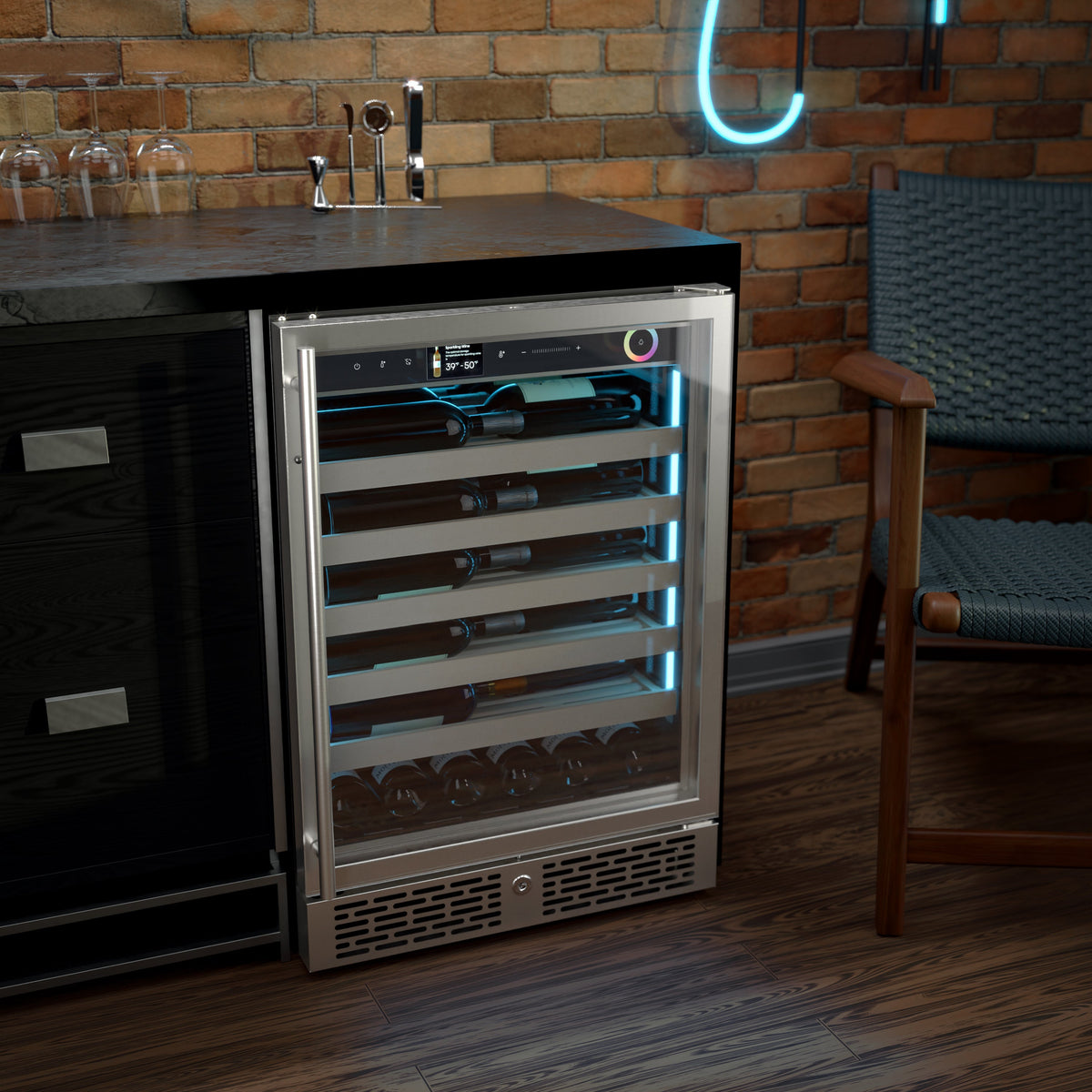 Vinotemp Vinoglow 41-Bottle Single-Zone Wine Cooler