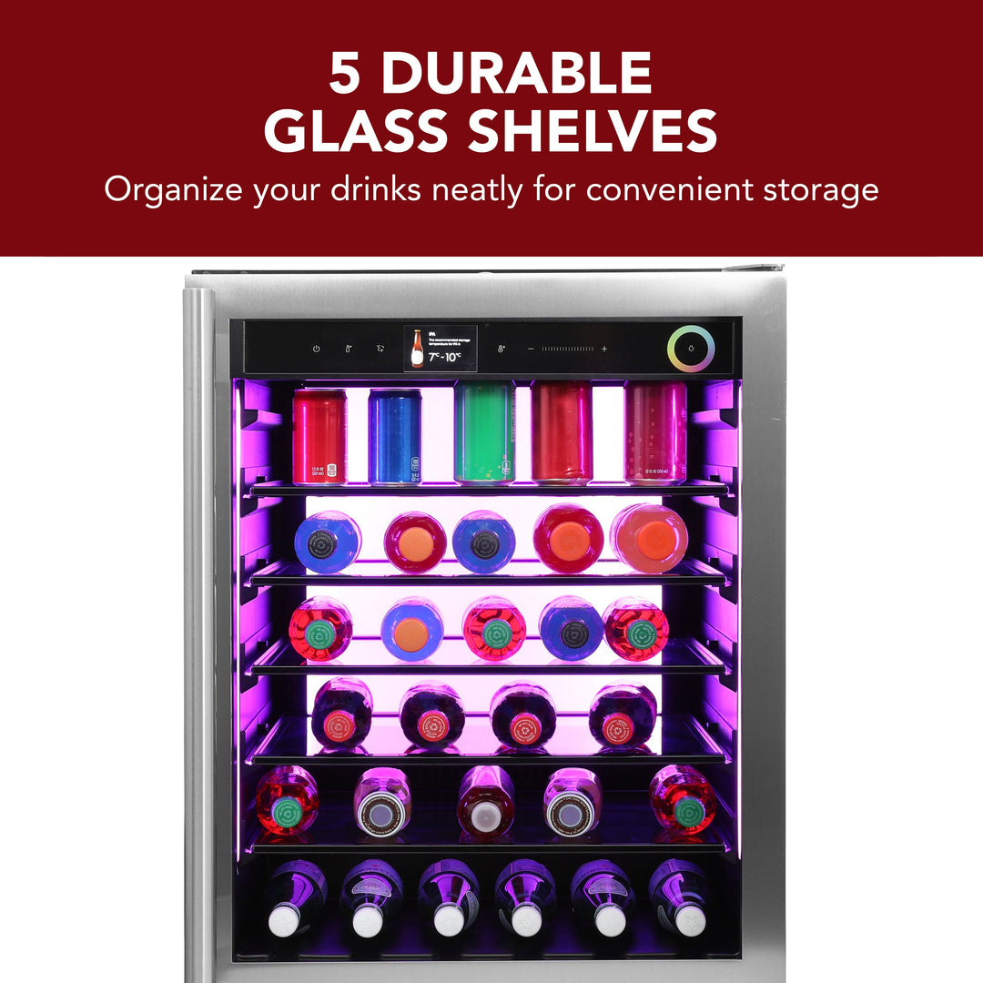 Vinoglow 151-Can Beverage Center - UV Protection & RGB Lighting