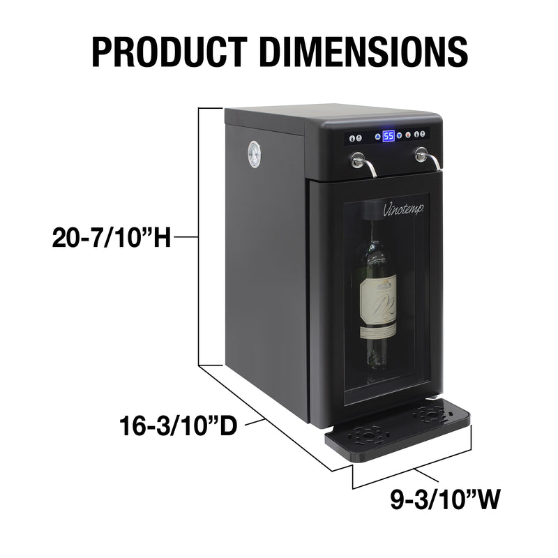 Vinotemp Wine Dispenser with Push Button Controls