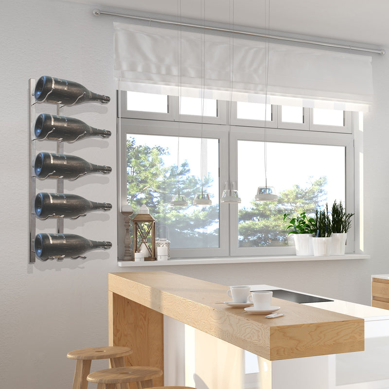 Vinotemp Epicureanist 5-Bottle Magnum Metal Wine Rack, 5 1/4"W x 8"D x 35 3/4"H