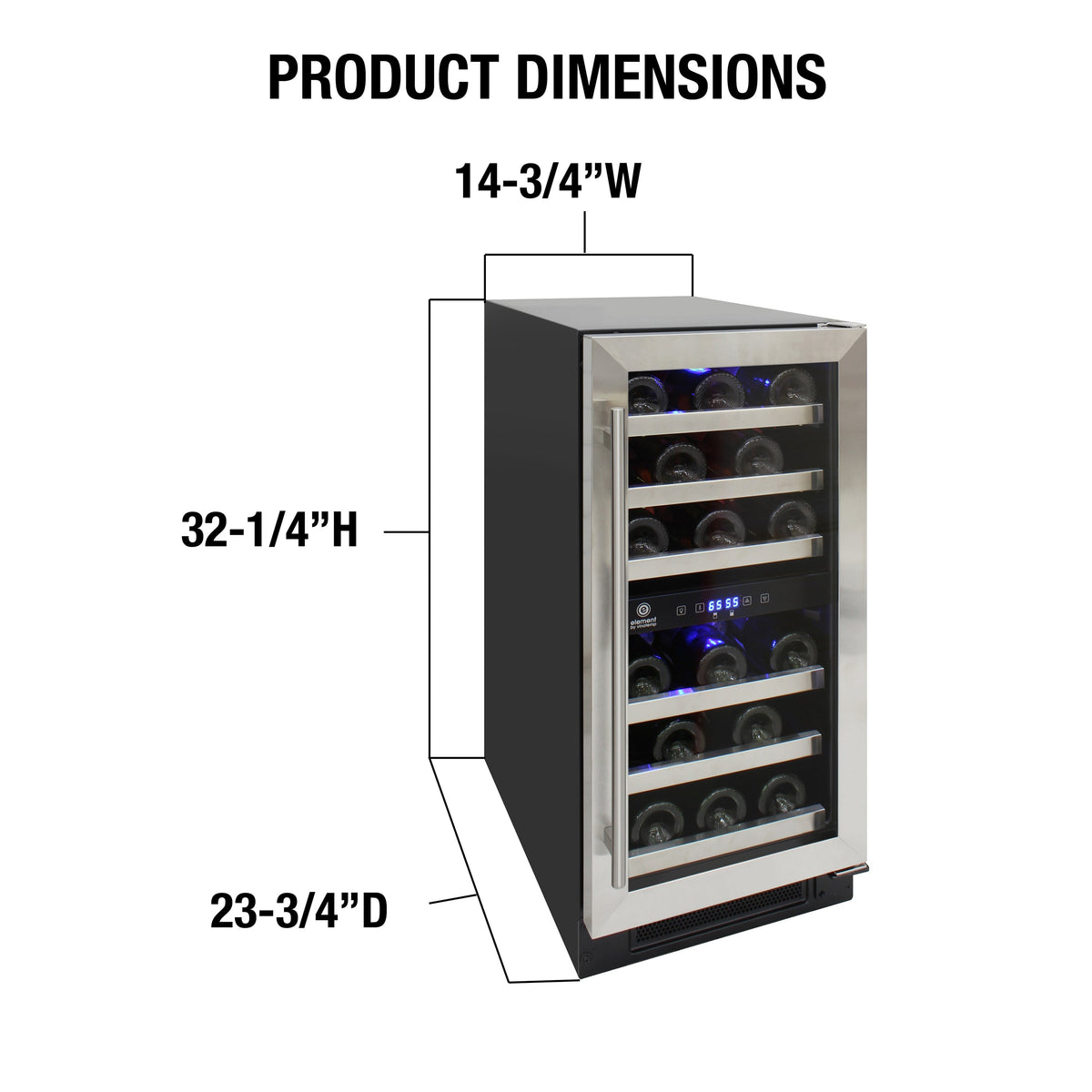 Vinotemp Connoisseur Series Compact 28-Bottle Dual-Zone Wine Cooler