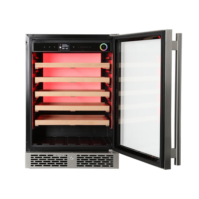 Vinotemp Vinoglow 41-Bottle Single-Zone Wine Cooler, Stainless Steel