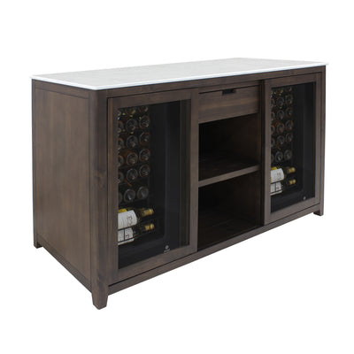 Brama by Vinotemp Wood Wine Credenza, in Brown Mahogany