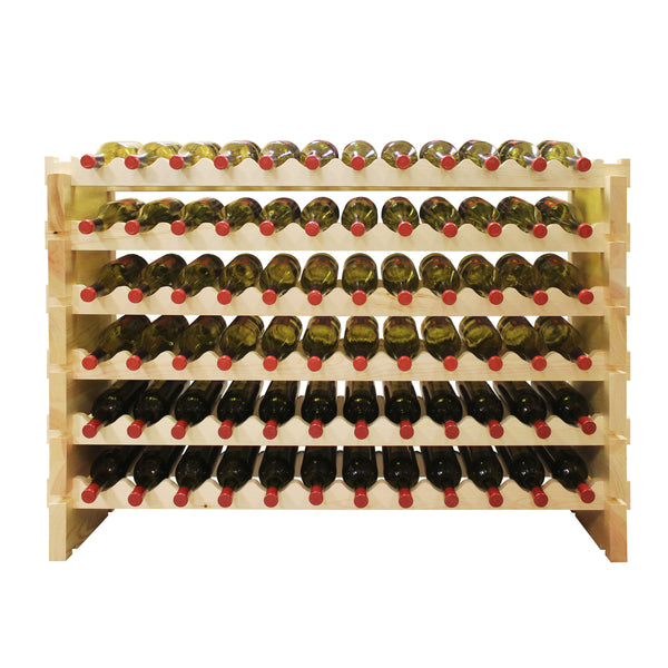 Vinotemp Modular Wine Rack, 6 x 12, 72 Bottle Capacity, in Natural