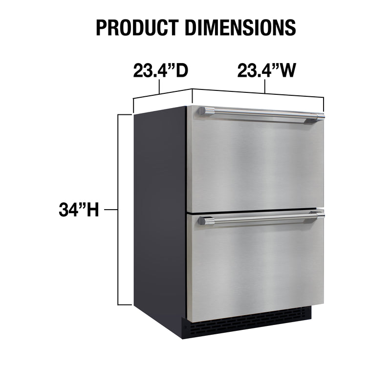 Brama by Vinotemp Indoor/Outdoor Drawer Refrigerator and Freezer, in Stainless Steel