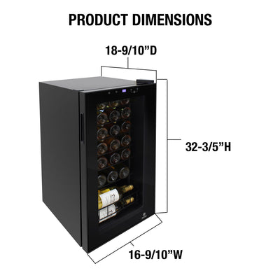 Vinotemp Butler Series Wine Cooler with Touch Screen Controls, 28 Bottle Capacity