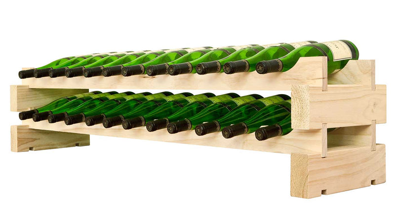 2 x 12 Bottle Modular Wine Rack (Natural) - 5