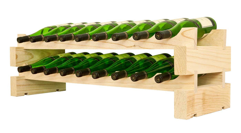 2 x 9 Bottle Modular Wine Rack (Natural) - 5