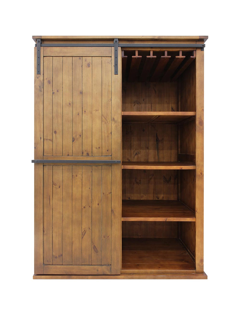 Rustic Wine Cabinet with Sliding Door