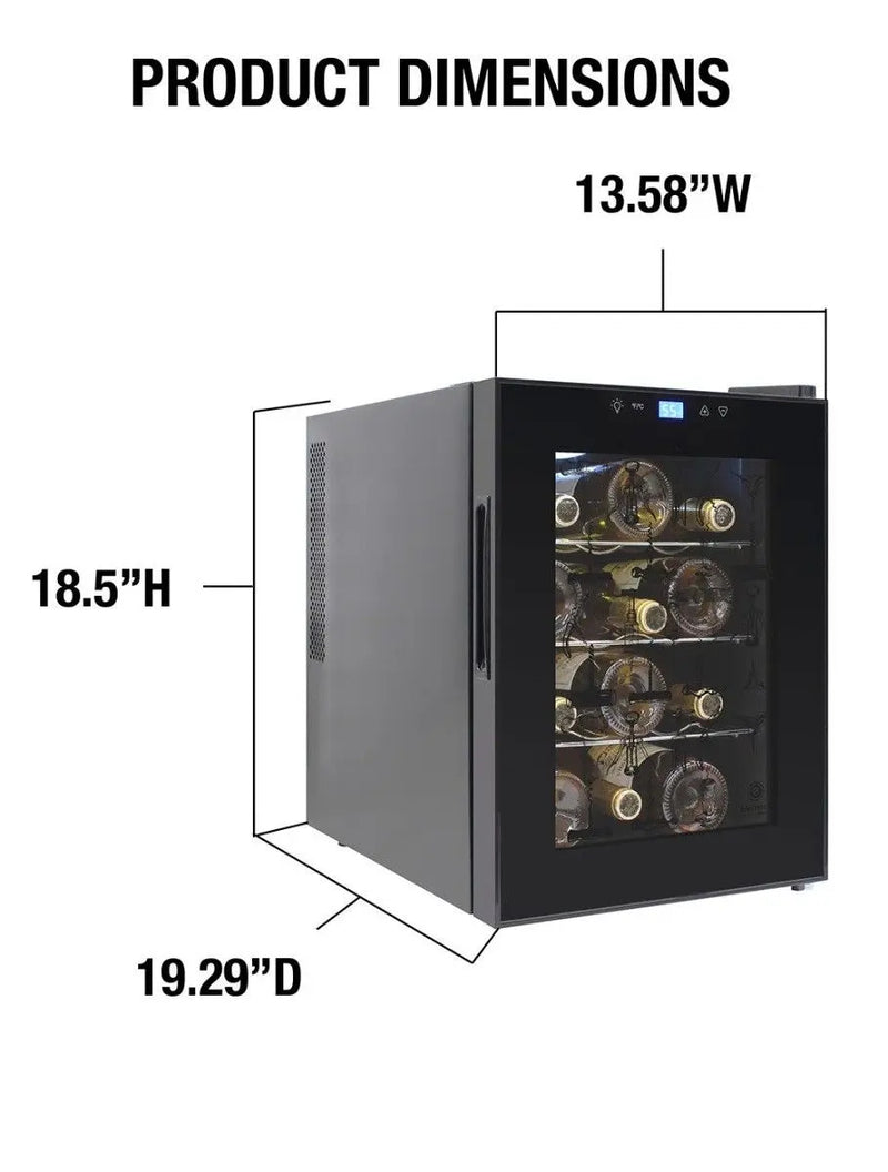 12-Bottle Single-Zone Thermoelectric Wine Cooler