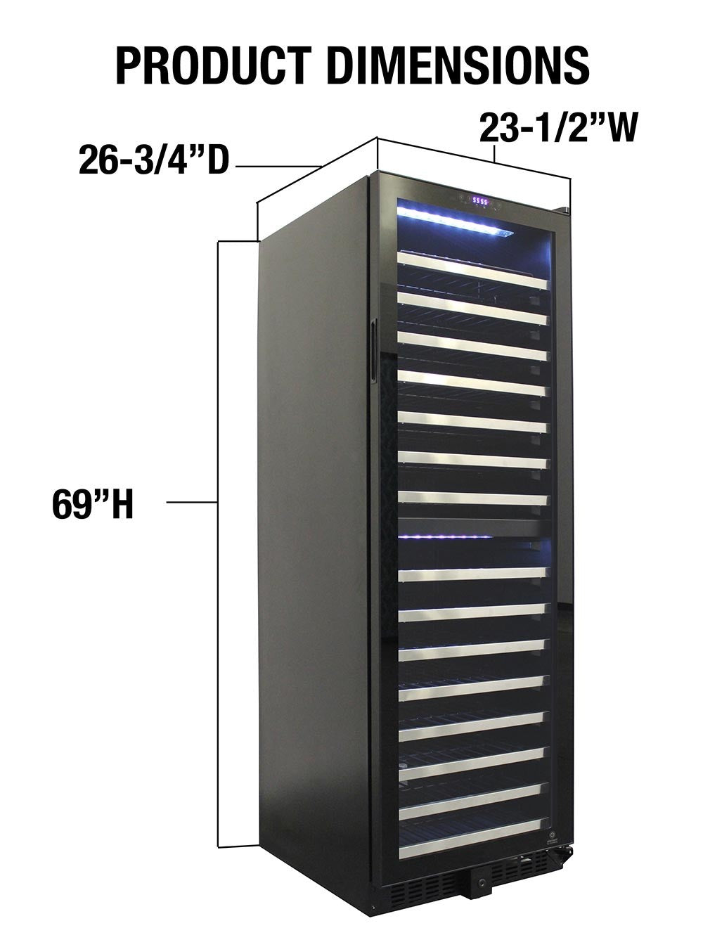 155-Bottle Dual-Zone Wine Cooler – Vinotemp