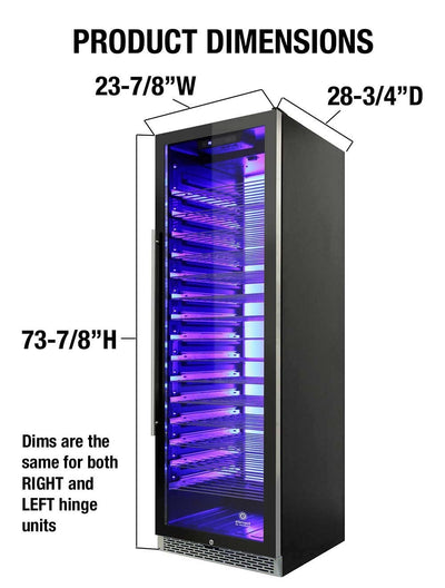 Private Reserve Series 141-Bottle Commercial 168 Single-Zone Wine Cooler 26
