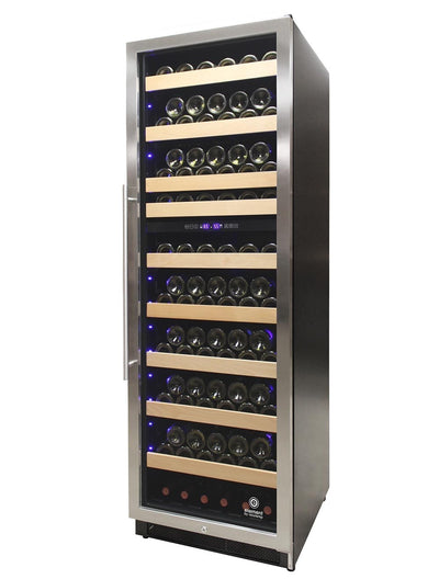 Connoisseur Series 168 Dual Zone Wine Cooler Front with Bottles 3