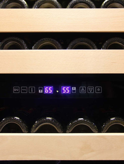 Connoisseur Series 168 Dual Zone Wine Cooler Front with Bottles 7