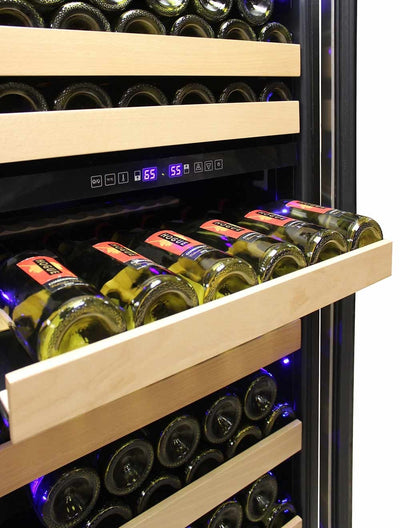 Connoisseur Series 168 Dual Zone Wine Cooler Front with Bottles 8