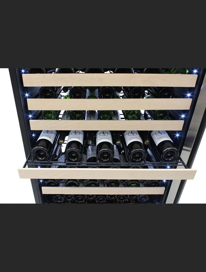 173-Bottle White Backlit Panel Commercial Single-Zone Wine Cooler