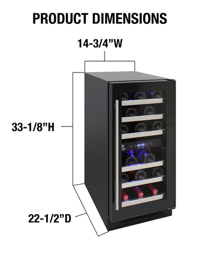 28-Bottle Dual-Zone Wine Cooler (Black) 18