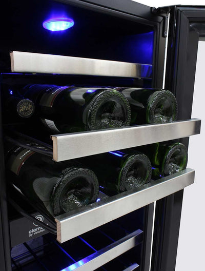 28-Bottle Dual-Zone Wine Cooler (Black) 14