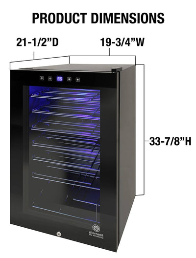 42-Bottle Touch Screen Wine Cooler (Dimensions) 17