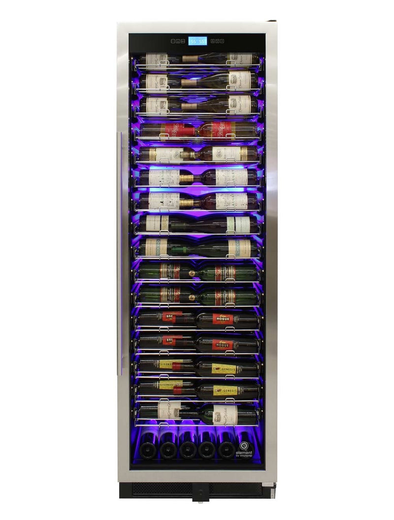 141-Bottle Single-Zone Backlit Panel Wine Cooler (Stainless) 2