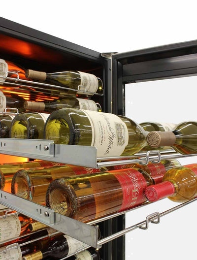 141-Bottle Single-Zone Backlit Panel Wine Cooler (Stainless) 14