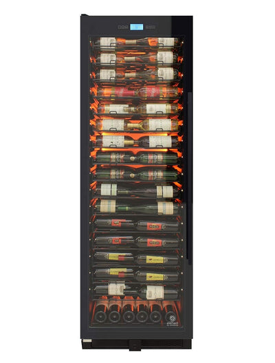 141-Bottle Single-Zone Backlit Panel Wine Cooler (Black) - Left Hinge 3