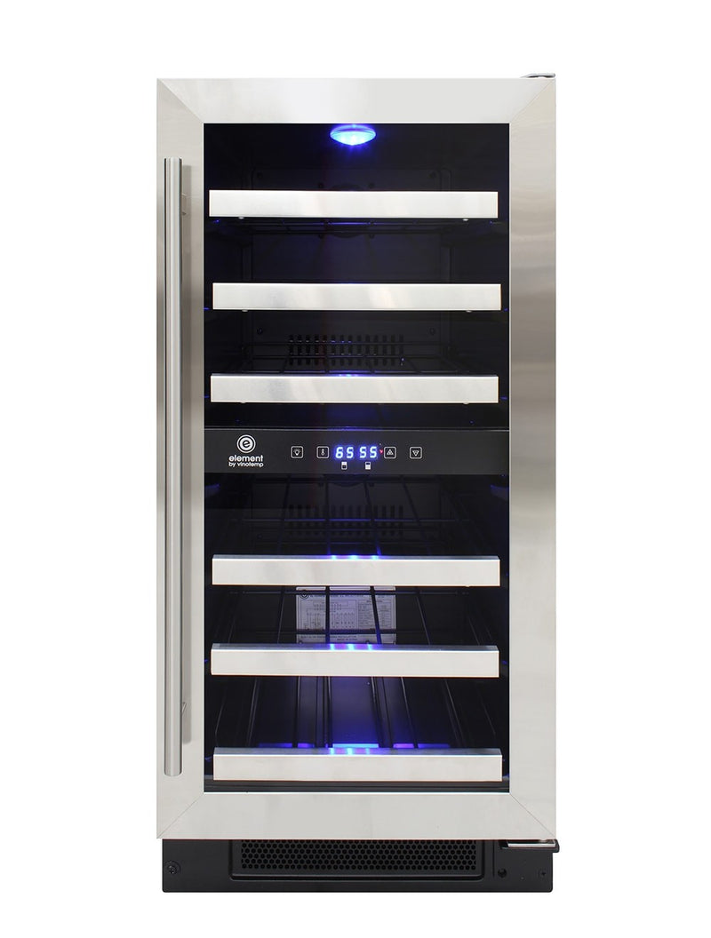 28-Bottle Dual-Zone Wine Cooler (Stainless) 2