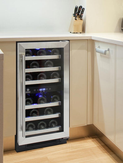 28-Bottle Dual-Zone Wine Cooler (Stainless) 17
