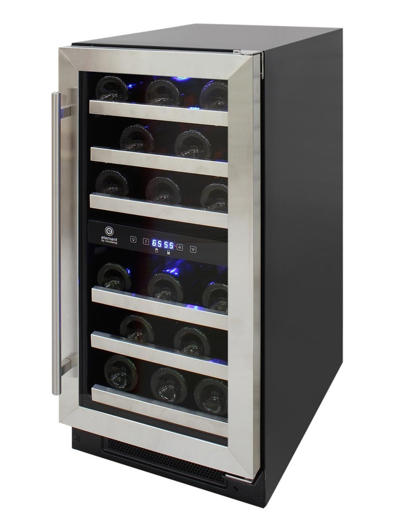 28-Bottle Dual-Zone Wine Cooler (Stainless) 11